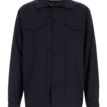 Marni Men Dark Blue Wool Shirt