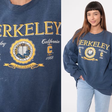 【MODERNIF】Berkeley Lettering Sweatshirt 90s Berkeley Sweatshirt University of California Sweatshirt
