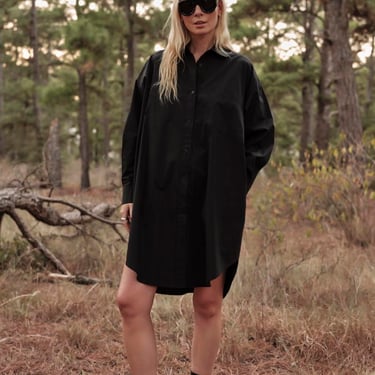 MAMÈNE Phoebe Mini Shirt Dress - Black