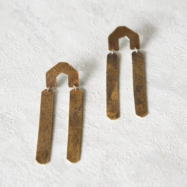Claire Sommersbuck Oxidized Brass + Sterling Earrings