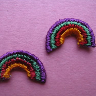 vintage rainbow applique patch 1970s pride pair mini ROYGBIV 
