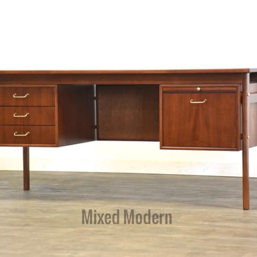 Refinished Danish Modern Teak Desk 