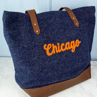 Wool &amp; Leather Chicago Tote