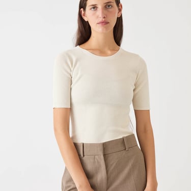 Lyra Fine Pima Cotton Top - Off-White