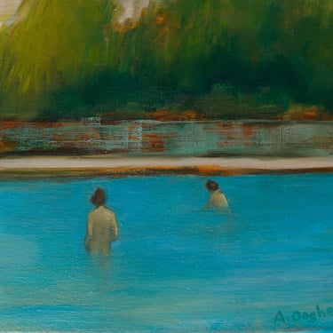 Women Wading-Giclee of Original Artwork-Archival Print-Nude Female-Water-Oil Painting-Impressionism-Swimming-Fine Art-Sensual-Angela Ooghe 