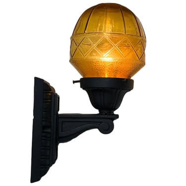 Outdoor Light with Clear Amber Shade #2437 