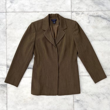 Vintage Ann Taylor Blazer Green Wool Blend Jacket Womens 4 Office Career 