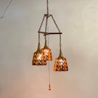 Feldman Triple Pendant Light Fixture, Circa 1960s - *Please ask for a shipping quote before you buy. 