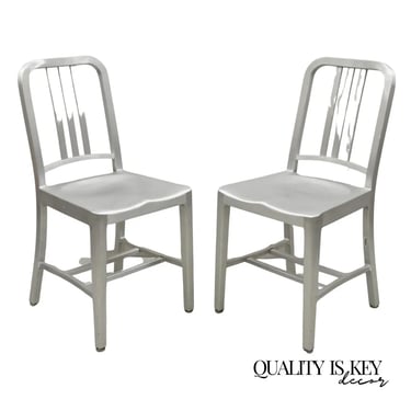 Emeco Navy Collection Brushed Aluminum Side Chair 1006 - A Pair