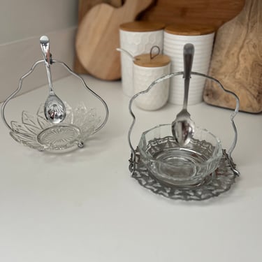 Vintage Sheffield Silver Jam & Jelly Dish with Spoon 