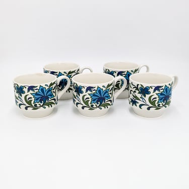 Vintage Midwinter Fine Tableware Mugs, Set of 5 