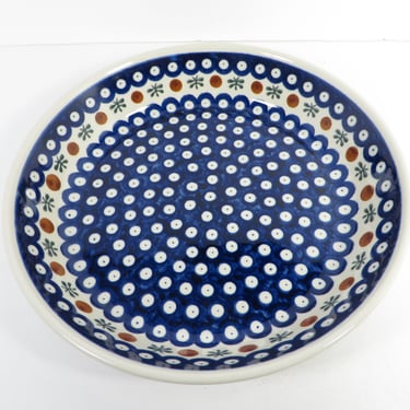 Vintage Polish Boleslawiec Pottery Pie Plate -  Polish Pottery Pie Plate 