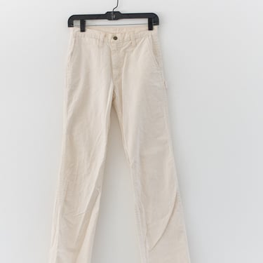 Vintage 27 YOUTH High Waist Cream Painter Pants | High Rise Lee Cotton Utility Trouser | 