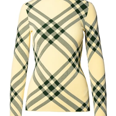 Burberry Ivory Viscose Blend Turtleneck Sweater Woman