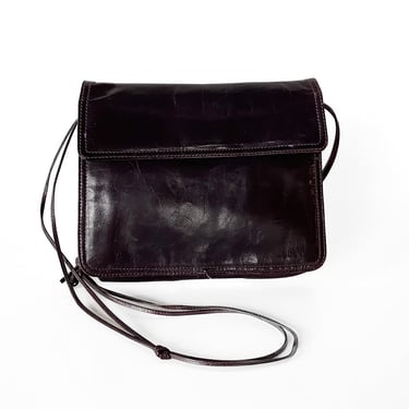 1980s Deep Purple Leather Crossbody Bag