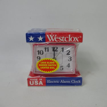 NEW Vintage Dead Stock Westclox Dialite Electric Alarm Clock Retro 80s Hot Pink Tabletop Clock w Lighted Dial Model 22090-22540 Made in USA 