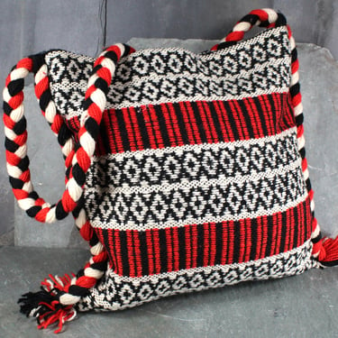 Madawaska Weavers Wool Shepherds Bag | Boho Chic Canadian Wool Bag | Fait a la Main Lined Bag 