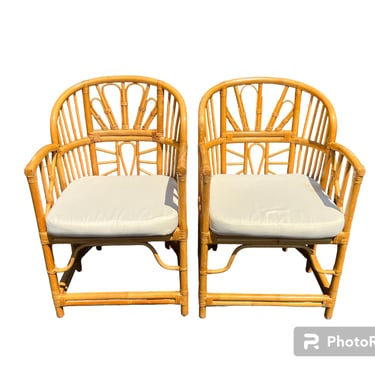 Pair of vintage Brighton bamboo chairs 