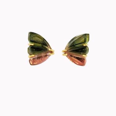 Tourmaline Butterfly Stud Earrings