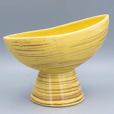 McCoy Pottery Harmony Line Yellow & Brown Tall Planter | Vintage Mid Century Modern Pottery Art 