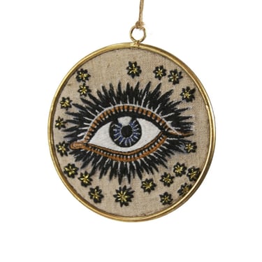 CFC 4&quot; Tan Sacred Eye Disc Ornament