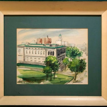 Andre Signed Detroit Institute of Arts Watercolor Painting 