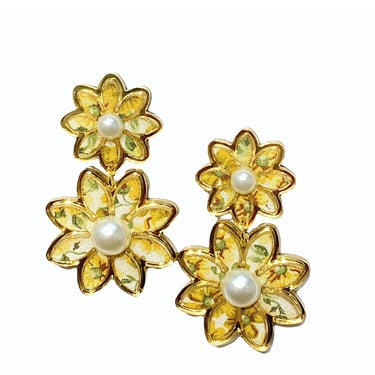 Sample Sale Yellow Fall Floral Daisy Earrings