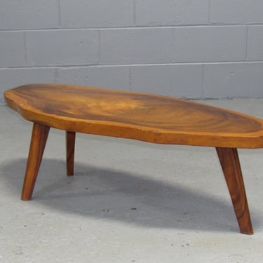 Solid Koa Wood Free Form Live Edge Coffee Table 1960s