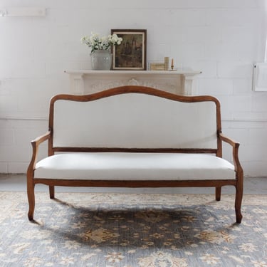 19th century french walnut louis philippe settee