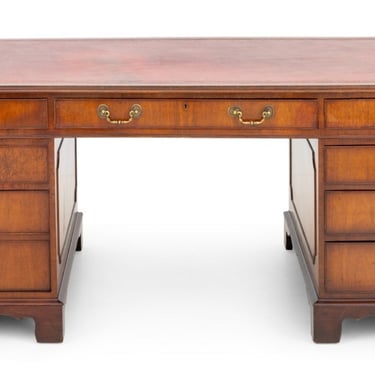 George II Style Leather Top Walnut Desk