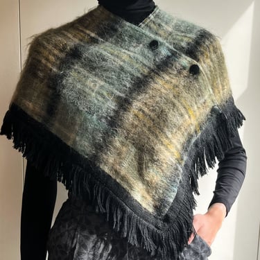 60s Mohair Tartan Capelet | XS-L