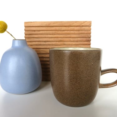 Vintage Heath Ceramics Studio Mug in Sandalwood, Edith Heath Low Handle Coffee Cup, Modernist Ceramics From Saulsalito 