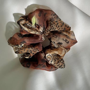 Leopard Chiffon Scrunchie