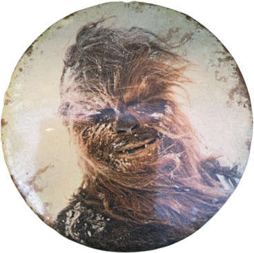 70s/80s Original Chewbacca Star Wars 3 Inch Button/pinback By Lucas Ltd