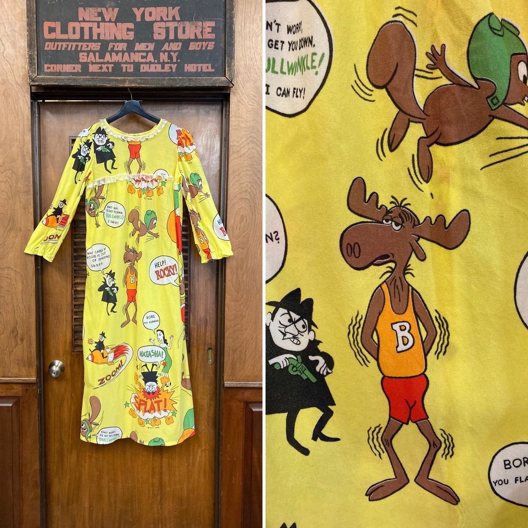vintage-1960-s-rocky-bullwinkle-cartoon-print-pop-art-mod-style