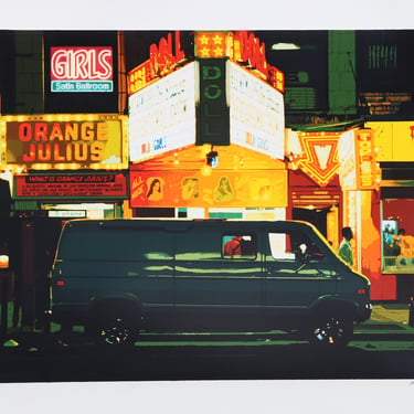 Night (Times Square)  Photorealist Silkscreen by Noel Mahaffey ca. 1980 