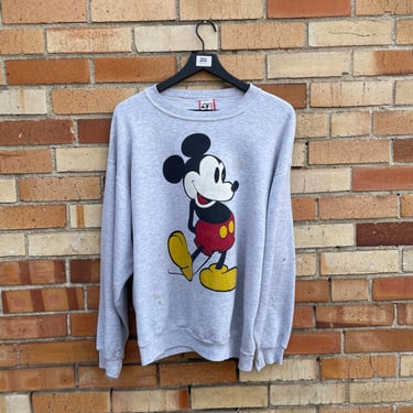 vintage 90s grey mickey mouse sweatshirt / xl extra large 