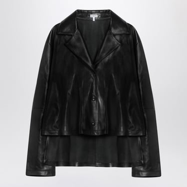 Loewe Asymmetrical Black Leather Shirt Women