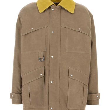 Fendi Men Beige Canvas Coat