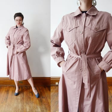 Purple 1970s Trench Coat - M 