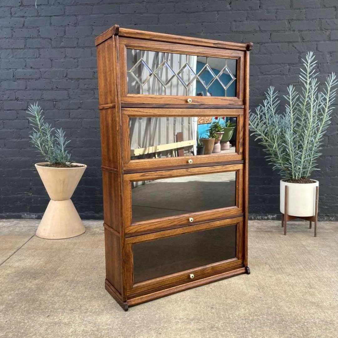 Vintage Barristers Oak Shelf Bookcase with Glass Doors, c.1980’s