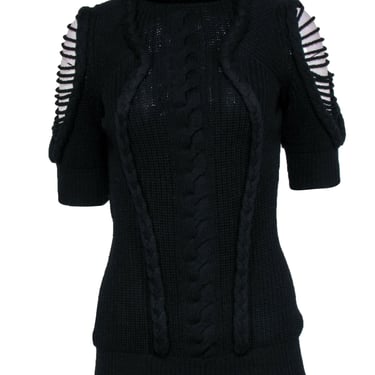 Versace Collection - Black Knitted Dress w/ Cut-Out Shoulders Sz XS