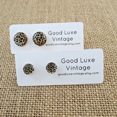 Leopard Earrings Animal Print Studs Punk Jewelry 