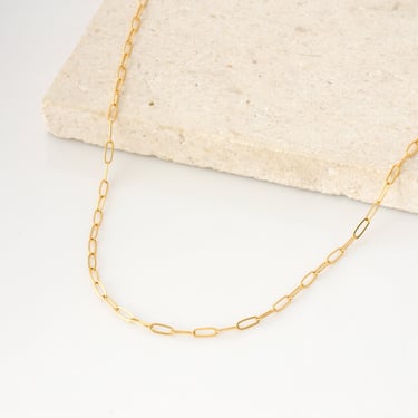 Small Paperclip Chain Necklace in 14K Gold Fill or Sterling Silver, Everyday layering Chain, Layering Chain, Chain For Charm Necklace 