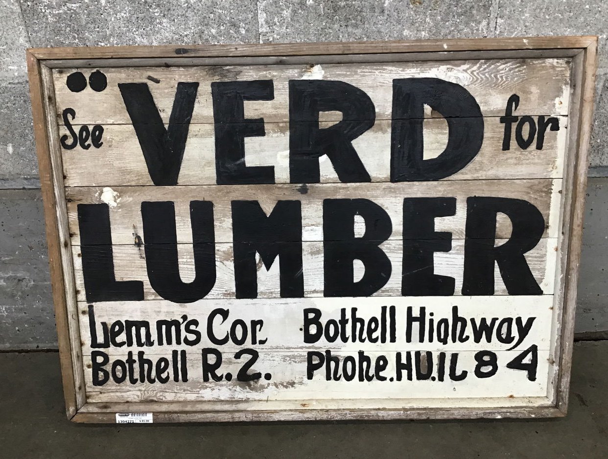 Vintage Lumber Sign (Seattle) | Second Use - Seattle and Tacoma, WA | ATTIC