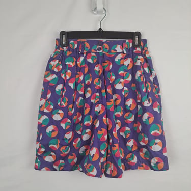 Vintage 80s / 90s Purple & Rainbow Design Shorts 