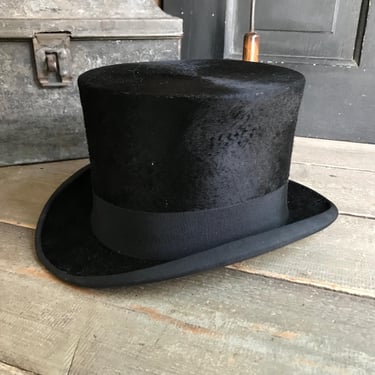 French Black Top Hat, Beaver. Victorian, Jacot Bayonne, Edwardian Fashion, Boys, Period Clothing 