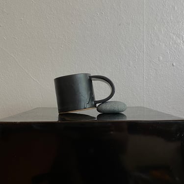 handmade black stoneware mug 