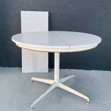 White Formica Kitchen Table with Leaf