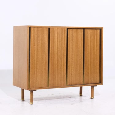Harvey Probber Mid Century Brass and Mahogany Credenza - mcm 